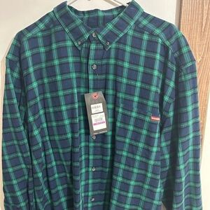 Wolverine Green and Navy Plaid Button Down Shirt